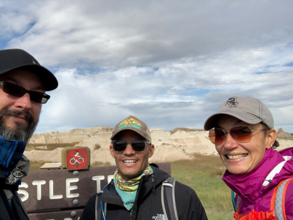 Picture of Keith, Felipe, and Tanarra at the Badlands