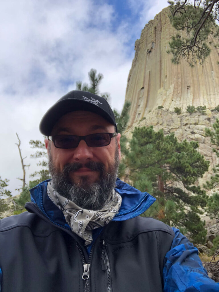 Selfie of Keith at the Devils Tower