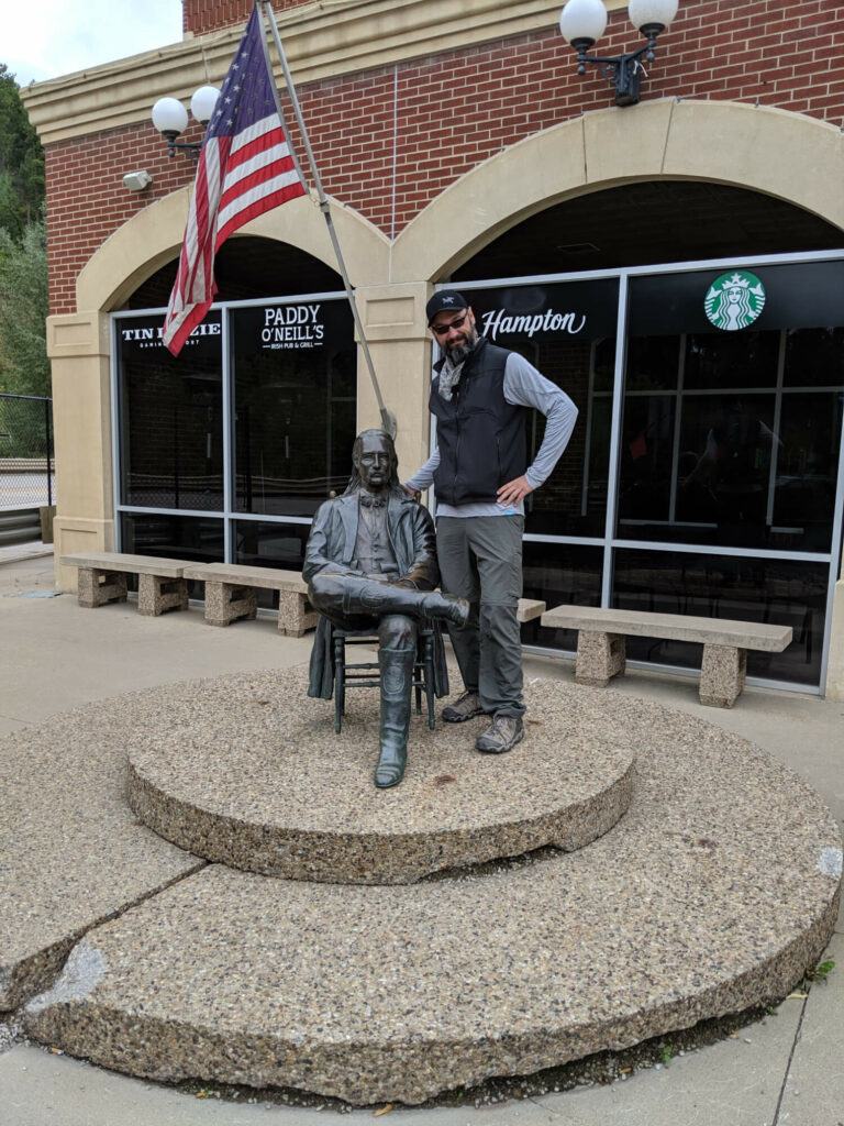 Picture of Keith at the Wild Bill Statue